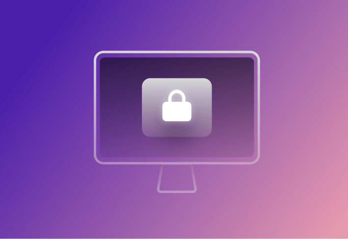 Padlock on computer screen