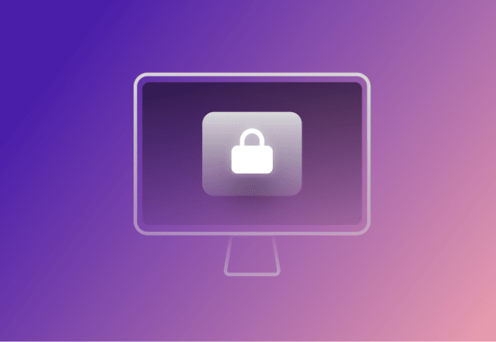 Padlock on computer screen