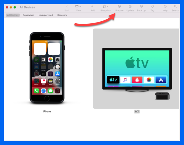 Select the Apple TV and click Prepare